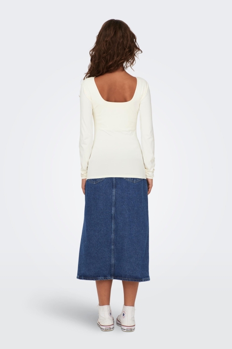 Only onlea l/s 2-way deep neck top jrs n